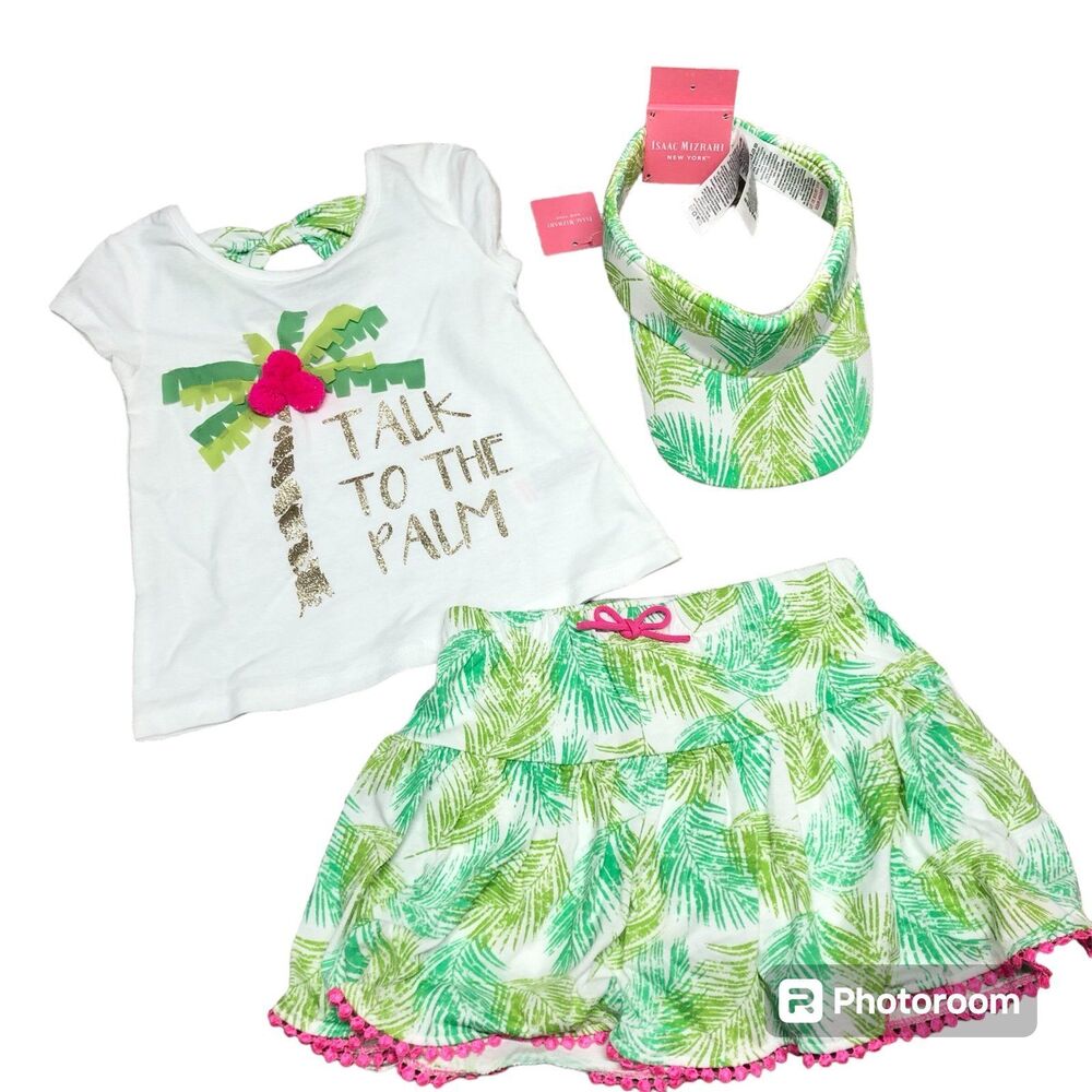 Isaac Mizrahi palm beach summer Tank Top Skort visor Girls Size XS 4